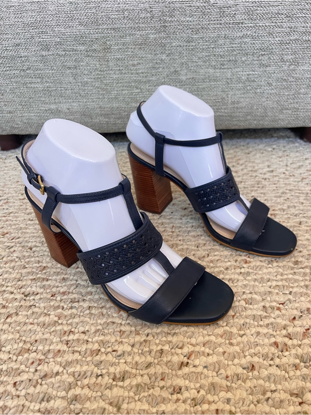 Cole Haan Cherie Grand Block Sandals in Navy Blue